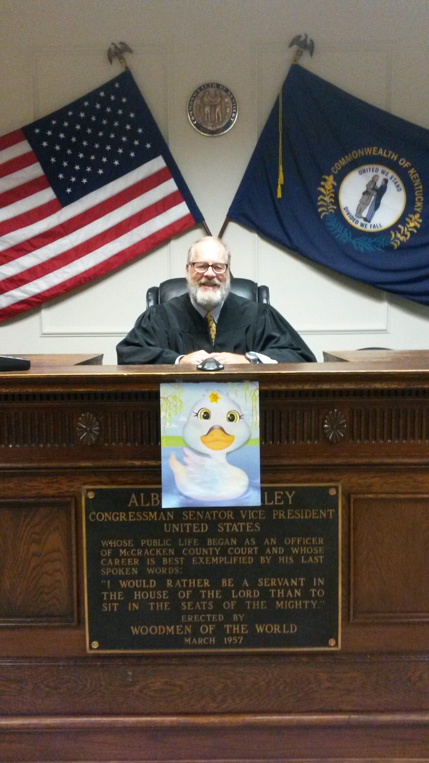 McCracken County Circuit Judge Craig Clymer on the bench in Paducah, Kentucky prior to retirement after 23 years of service